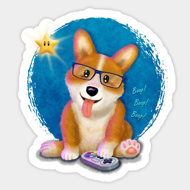 Corgi Gamer Sticker by DearTreehouse